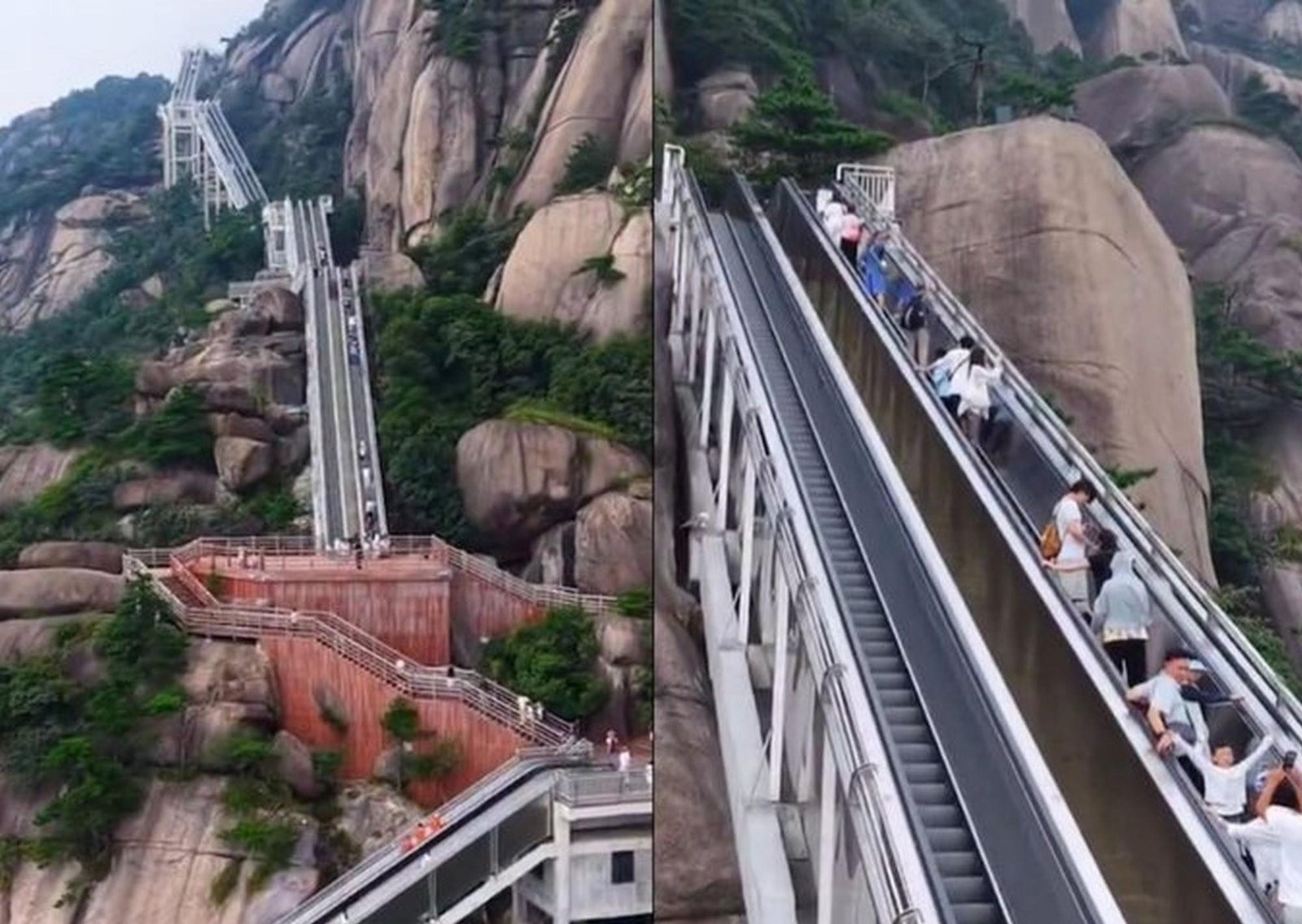 Tiene 1.236 metros y equivale a 88 pisos: así es la escalera mecánica al aire libre más alta del mundo