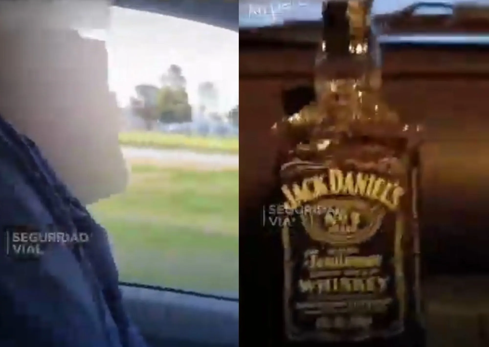 Locura al volante: se grabó mientras manejaba tomando whisky y se burló del video viral de "si nos matamos, nos matamos"