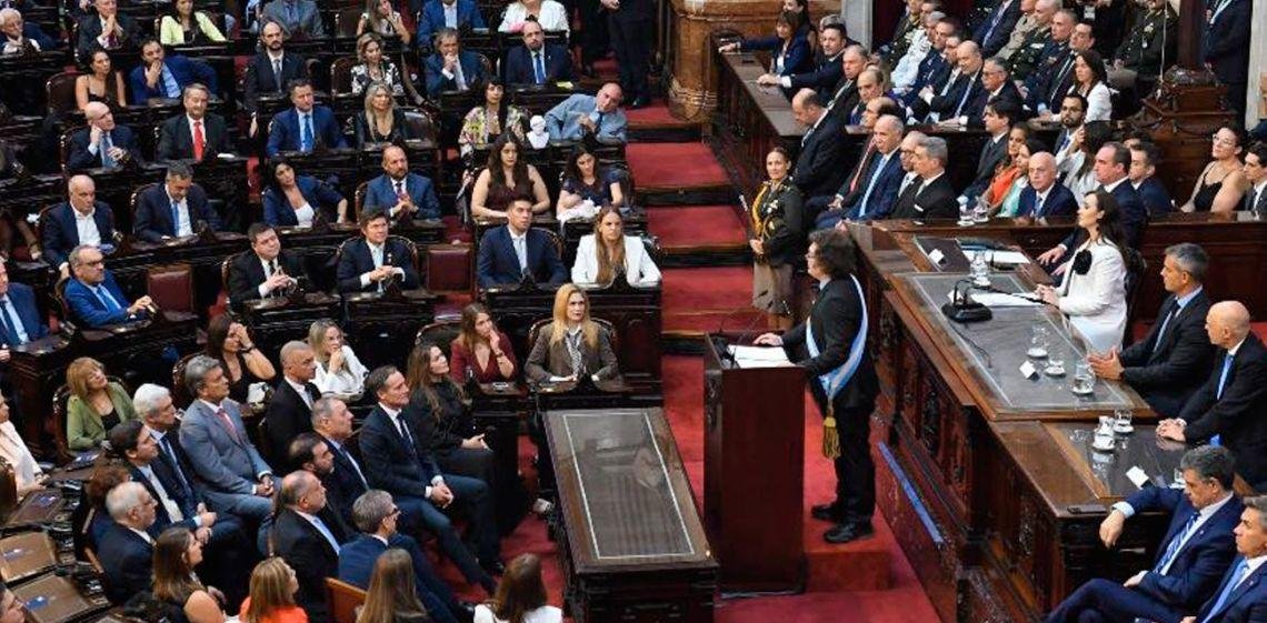 Milei abre el período 144º de sesiones ordinarias del Congreso y relanza su gestión