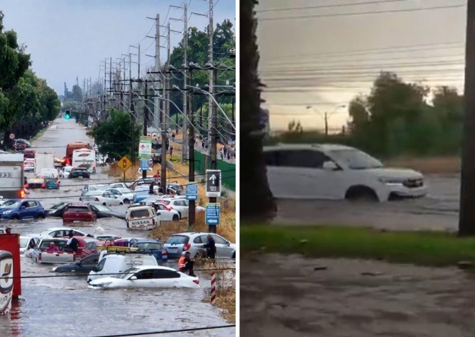 Autos a la deriva y casas inundadas: impactantes videos de las intensas lluvias en Santiago de Chile