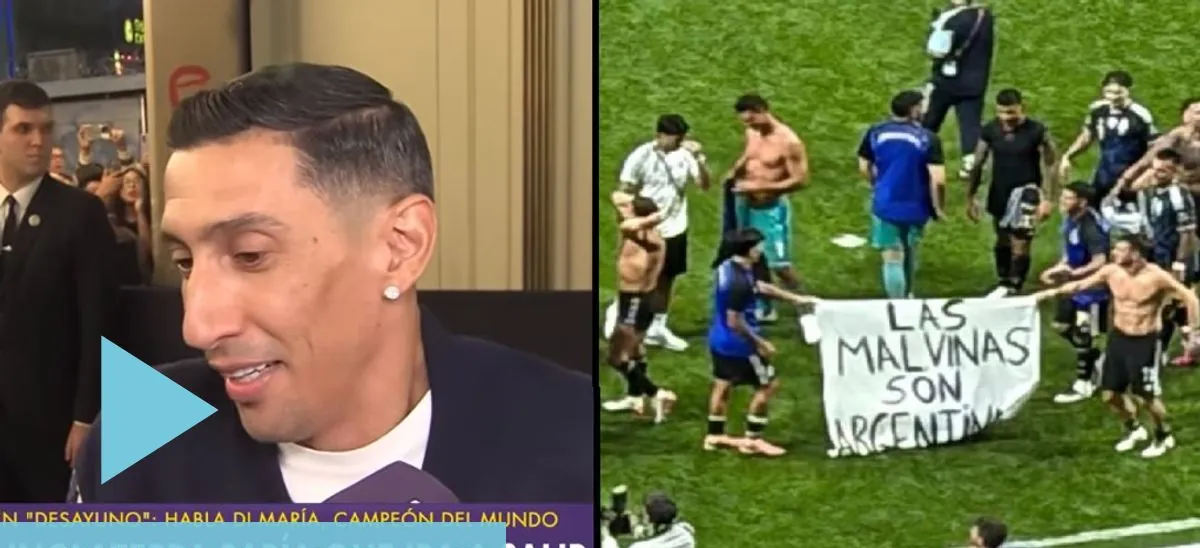 Di María, sobre la bandera que mostraron los jugadores por Malvinas: “Lo que hicieron fue muy lindo”