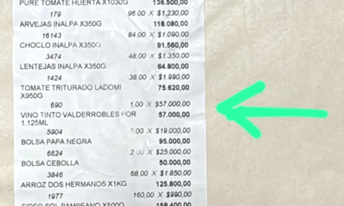 La factura de un comedor escolar de Entre Ríos incluyó una botella de vino de $57.000