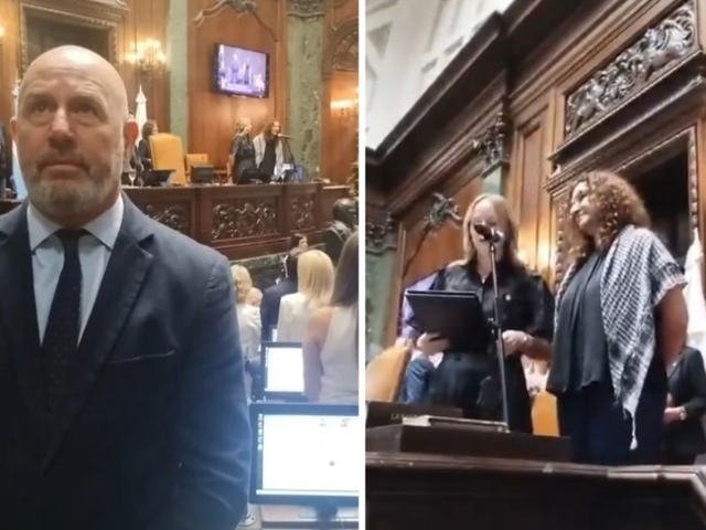 Jura porteГ±a: Waldo Wolff le dio la espalda a una diputada que defendiГі a Palestina y Pitu Salvatierra jurГі por una radio K