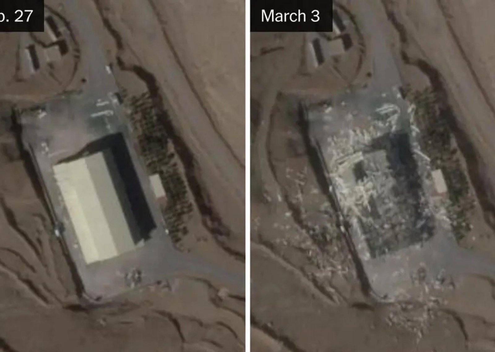 Lo que muestran las imágenes satelitales sobre los esfuerzos para destruir los misiles balísticos de Irán