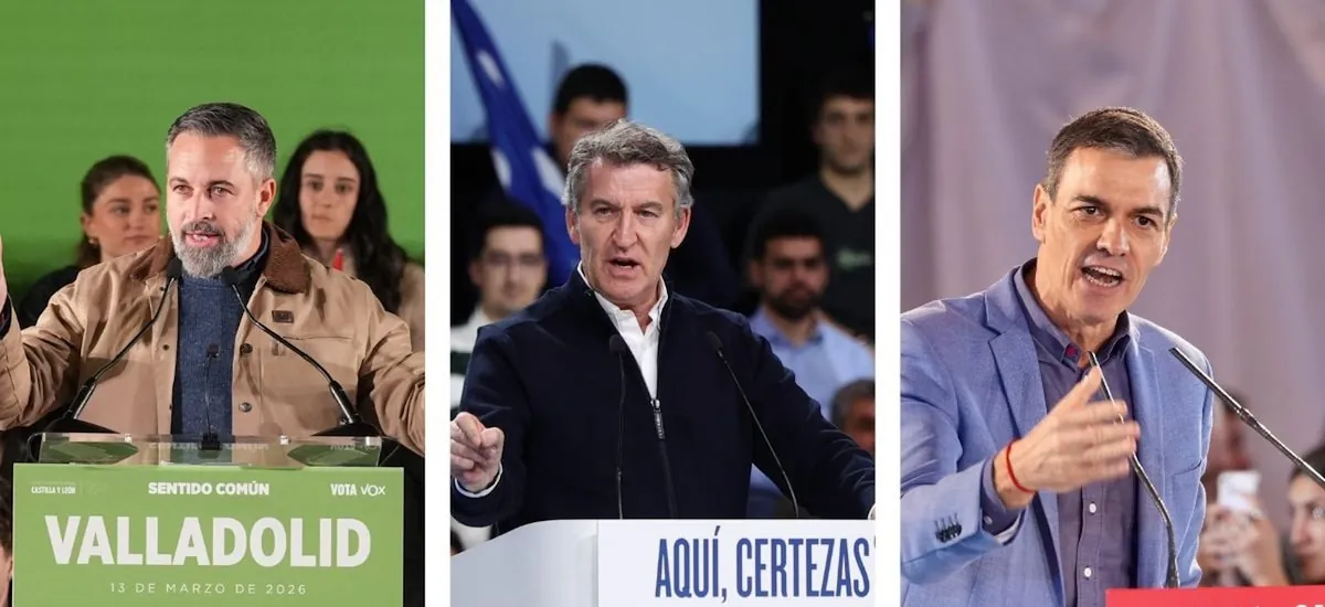 Abascal se volcó en campaña con más de 20 actos, Feijóo optó por caravana propia y Sánchez tuvo tres mítines