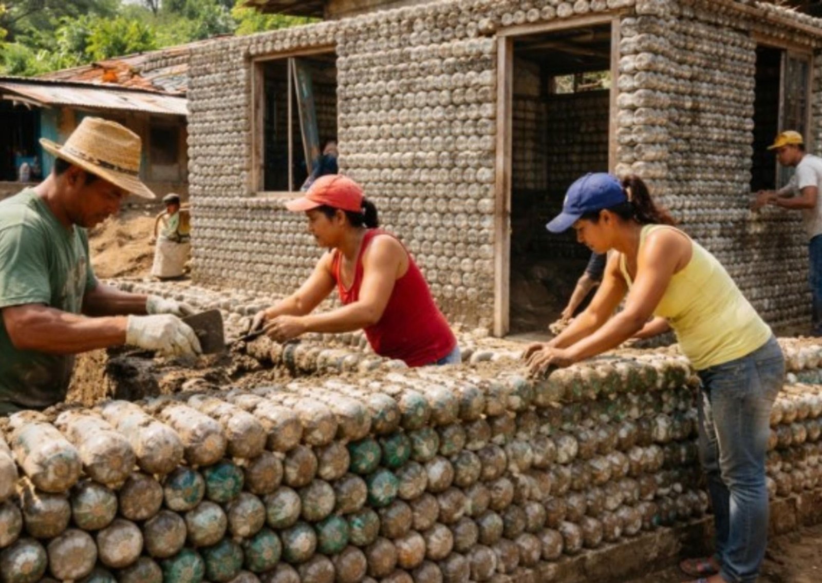 Ingeniero crea casas con botellas de plástico, reduce costos de construcción hasta en un 40%, reutiliza toneladas de residuos y el proyecto se extiende a comunidades vulnerables