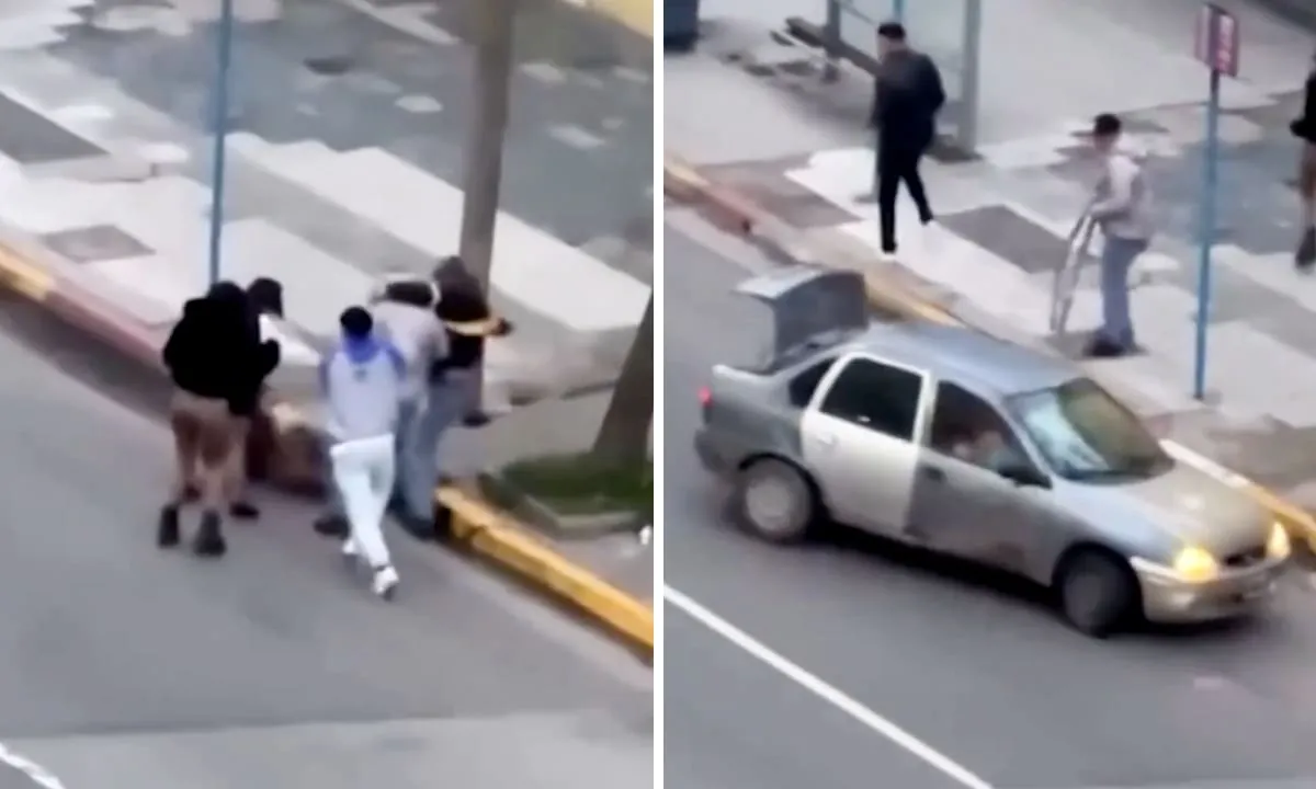 Un joven recibió una golpiza a la salida de un boliche y un automovilista se metió en contramano para defenderlo