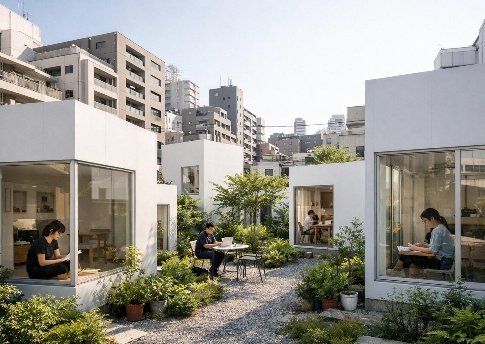 Un lote ínfimo, 10 casas y cero muros altos: el proyecto de Tokio que propone una salida a la falta de espacio en las ciudades