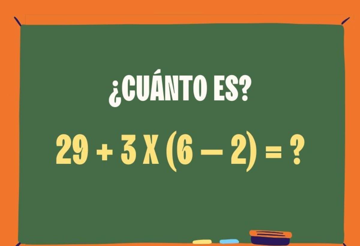 ¿Cuánto es 29 + 3 x (6 – 2)? El cálculo matemático que solo las mentes más veloces resuelven en diez segundos