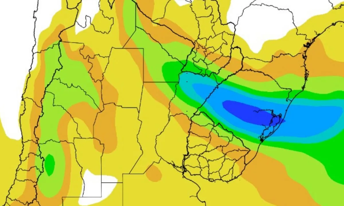 Pronóstico: anticipan pocas lluvias en gran parte del área agrícola, pero una región recibirá más de 100 mm