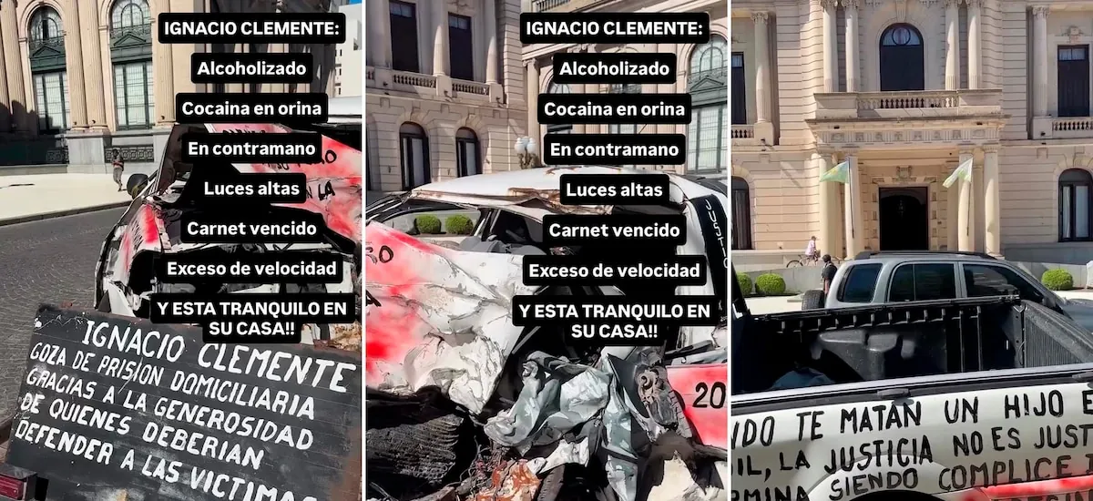 Estremecedor reclamo en Tandil: una familia llevó la camioneta en la que chocó y murió su hijo a una plaza para pedir justicia