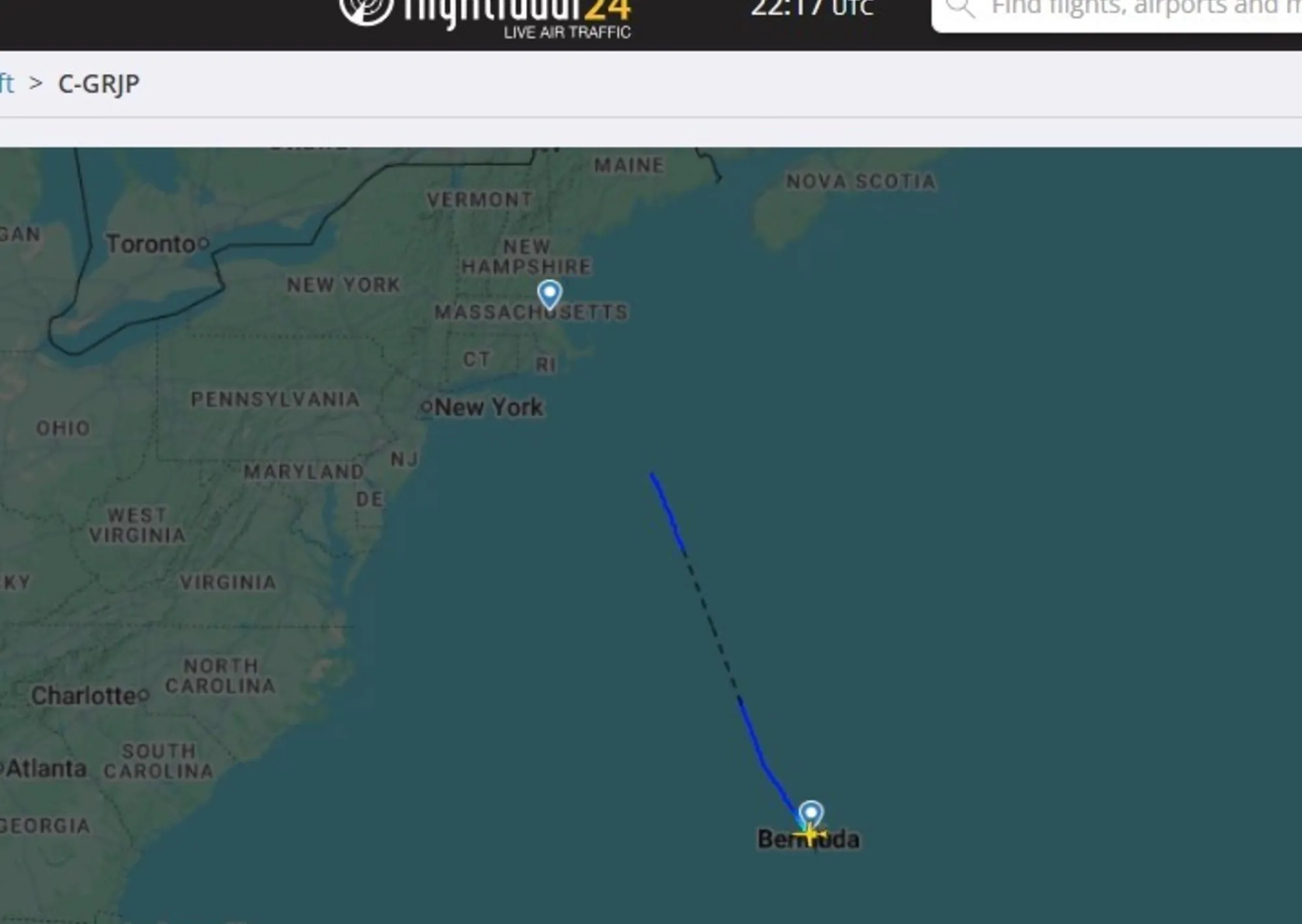 Buscan un avión ambulancia que hacía la ruta Bermudas-Boston y desapareció en el mar con seis pasajeros a bordo