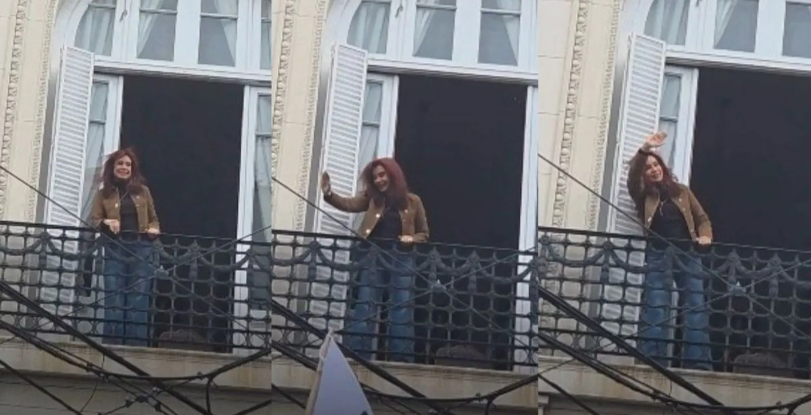 Cristina Kirchner salió al balcón para celebrar el Día de la Lealtad Peronista
