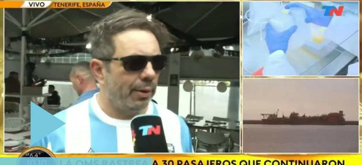 TN fue a Tenerife y en plena cobertura apareció un argentino que se puso a insultar a Milei