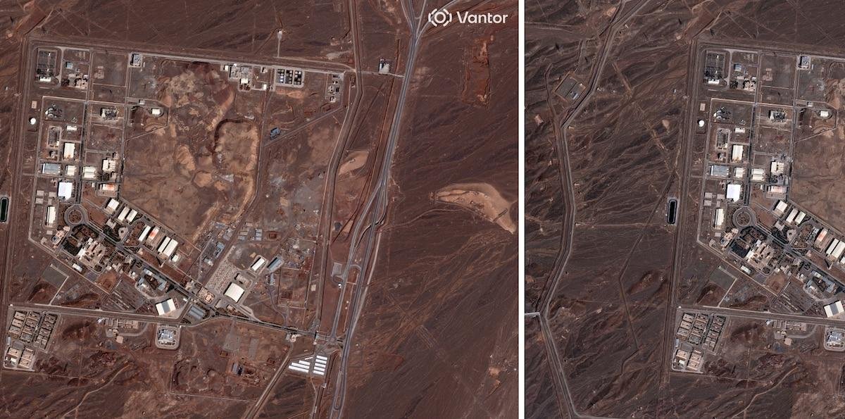 Imágenes satelitales muestran daños en la instalación nuclear iraní de Natanz