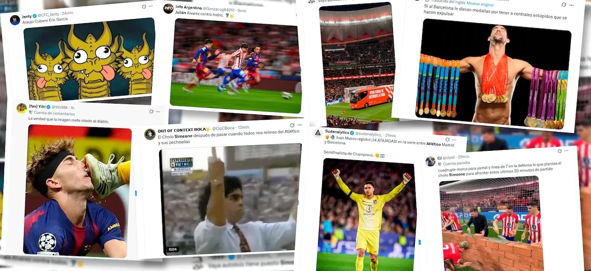 Los memes de la eliminación del Barcelona ante el Atlético por la Champions: Cholo Simeone, Juan Musso y Lamine Yamal, los elegidos
