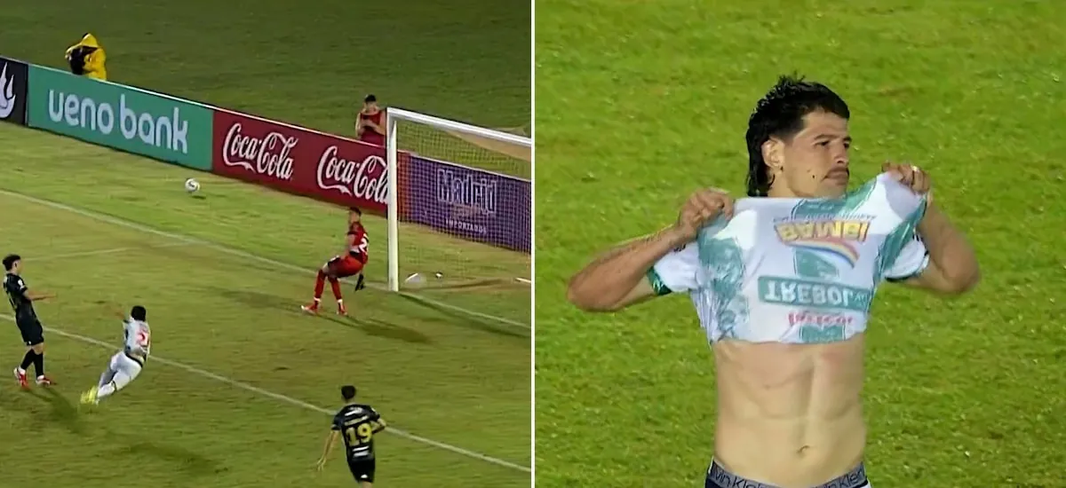 El blooper del año en el fútbol: un jugador erró un penal, pero la pelota le dio en la cara y terminó en gol tras un mal rechazo