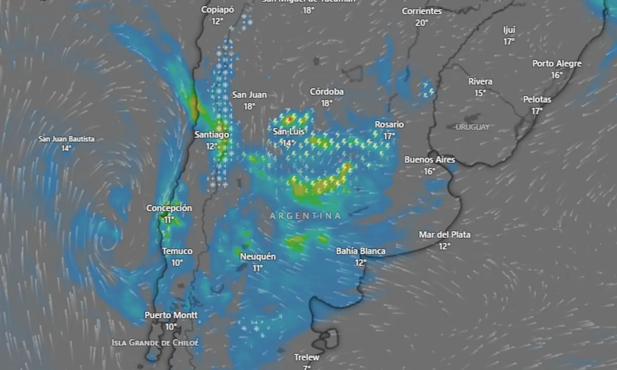 Hay alerta naranja y amarilla por tormentas, lluvias y vientos para este miércoles 7 de octubre: las provincias afectadas