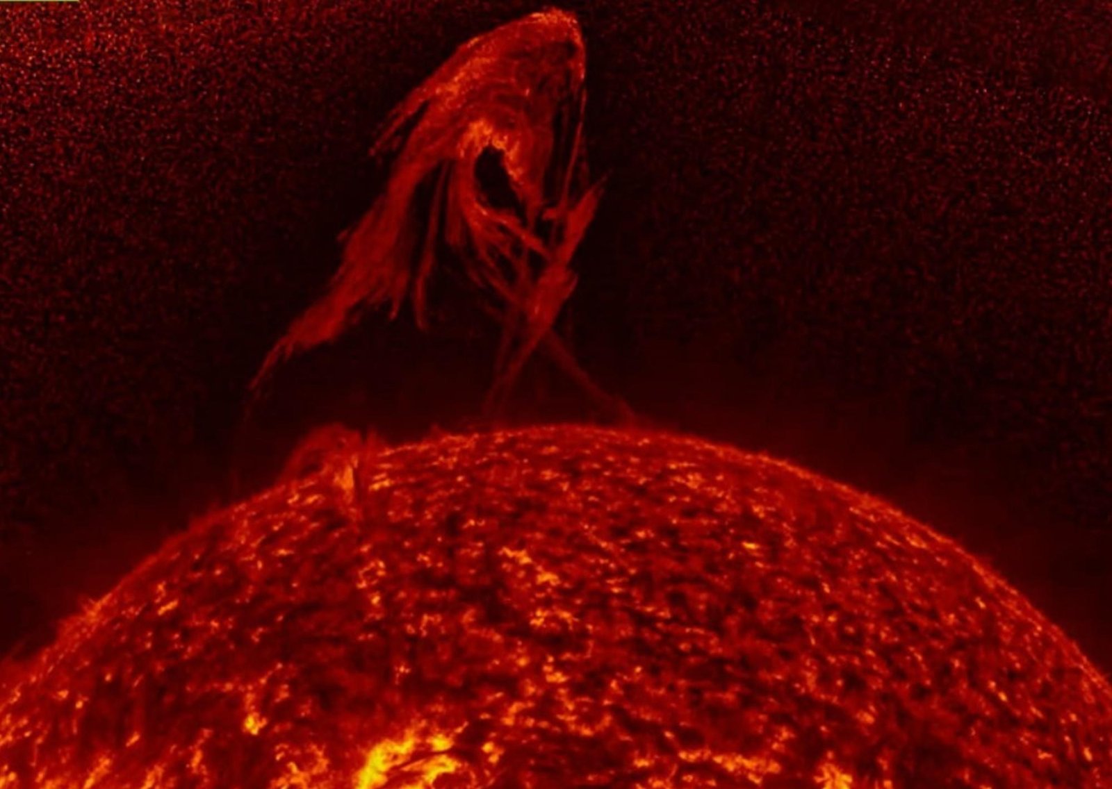 Filmaron una llamarada en el Sol que alcanzó una altura de 1.000.000 de kilómetros